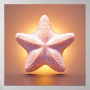 Poster Grande Estrela-do-Mar Rosa