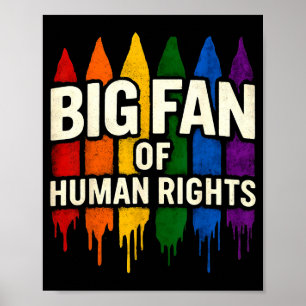 Poster Grande Fã Dos Direitos Humanos Arco-Íris Vintage C