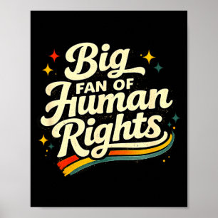 Poster Grande fã dos direitos humanos - camisa arco-íris