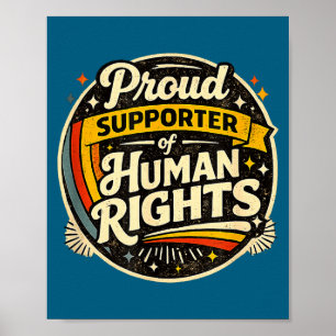 Poster Grande fã dos direitos humanos - camiseta arco-íri