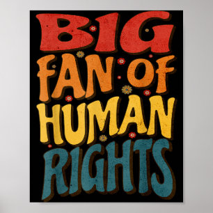 Poster Grande Fã dos Direitos Humanos Estilo Retrô para M