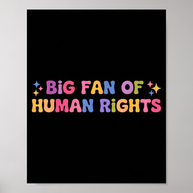 Poster Grande fã dos direitos humanos retrô protesto engr (Frente)