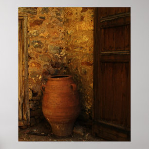 Poster Grande frasco grego do armazenamento da cerâmica