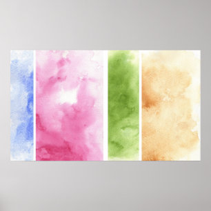 Póster grande fundo da aguarela - pinturas 6 da aguarela