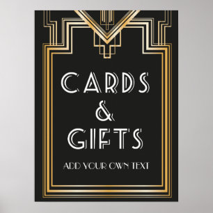 Póster Grande Gatsby inspirou cartões e Signage dos