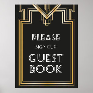 Póster Grande Gatsby inspirou o sinal do casamento do