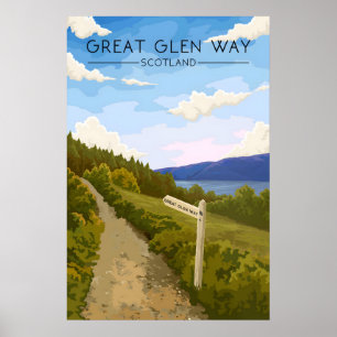 Poster Grande Glen Way Escócia Cartaz de Viagens