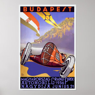 Poster grande húngaro de Prix do art deco 1936 do