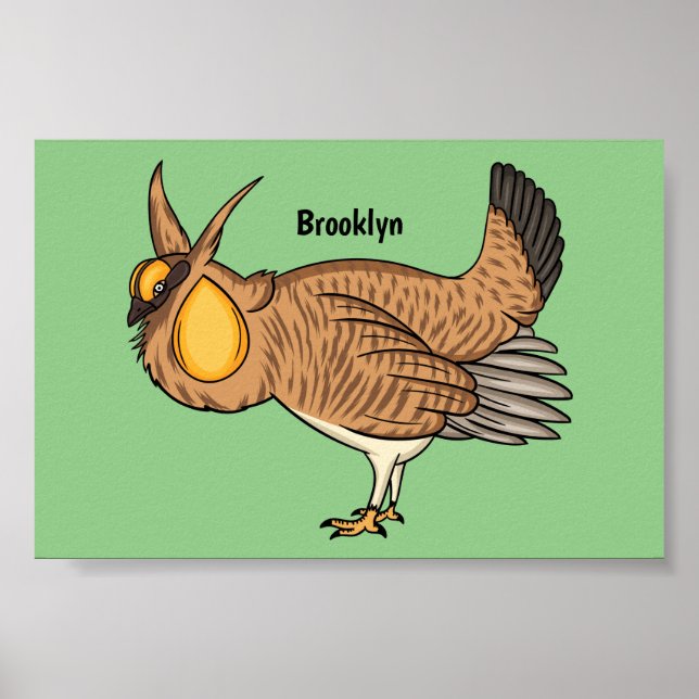 Poster Grande ilustração de desenho animado de frango pra (Frente)