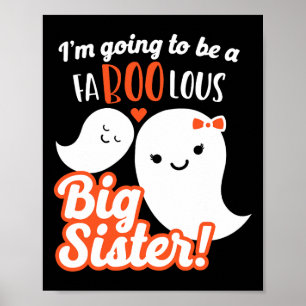 Poster Grande Irmã Grávida Anunciando Meninas Fantasmas B