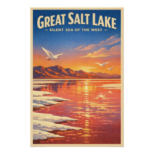Póster Grande Lago Salgado, Utah, EUA, em um clássico