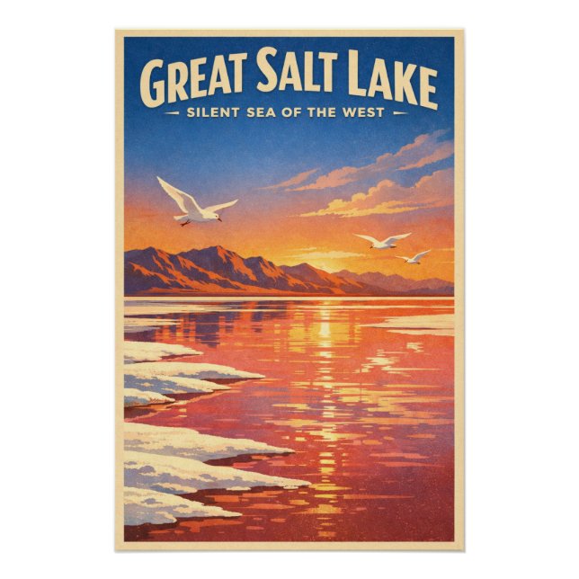 Póster Grande Lago Salgado, Utah, EUA, em um clássico (Frente)