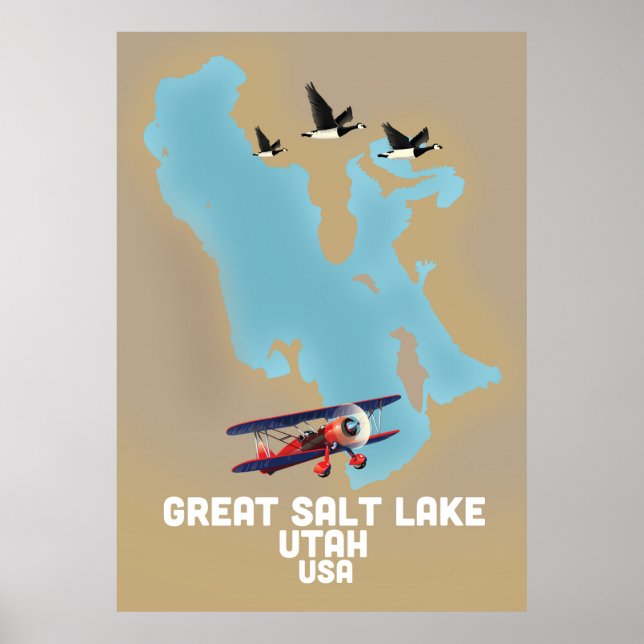Poster Grande Lago Salgado, Utah pôster de viagem (Frente)
