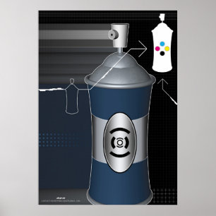 Póster grande lata de pulverizador
