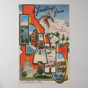 Póster Grande letra ScenesIdaho de Idaho (esqui)