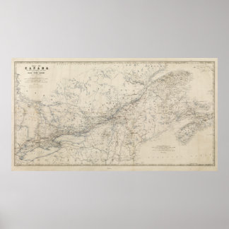 Póster Grande Mapa Ferroviário em 1860