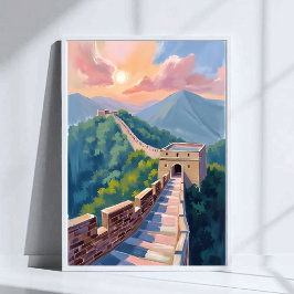 Poster Grande Muralha da China | Pintura de Viagem