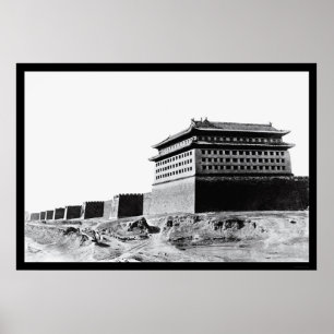 Póster Grande Muralha de China em Peking 1918