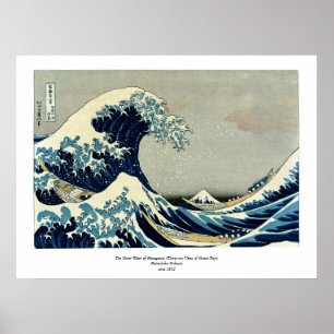 Poster Grande onda de Katsushika Hokusai fora de Kanagawa