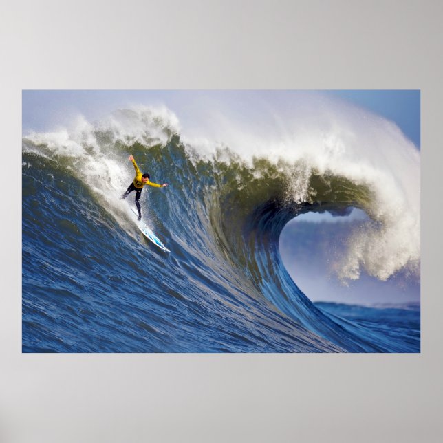 Póster Grande onda na competição de surfe de Mavericks (Frente)