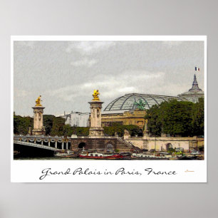 Poster Grande Palais em Paris, França - pôster de arte fi
