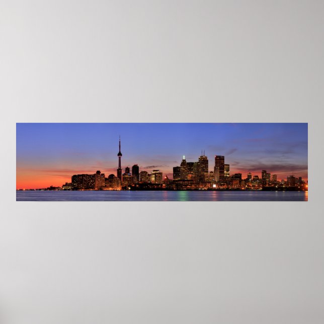 Póster Grande Panorama de Toronto Canadá (Frente)