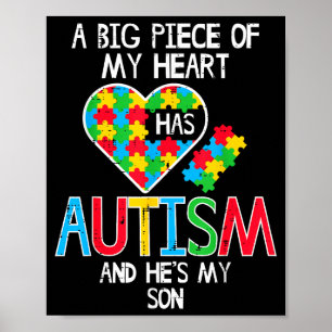 Poster Grande Parte Do Meu Coração Autismo Filho Conscien