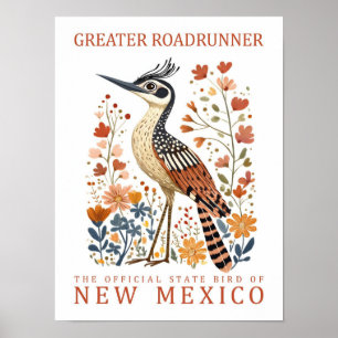 Poster Grande Pássaro Roadrunner do Novo México EUA