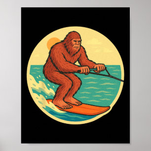 Poster Grande Pé de Água Esquiando Gráfico de Praia Cript
