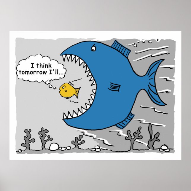 Poster Grande Peixe Prestes a Comer um Peixe Menor (Frente)