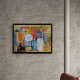 Poster Grande Pintura Abstrata em Acrílico