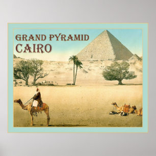 Póster Grande Pirâmide ~ Cairo ~ Viagens vintage