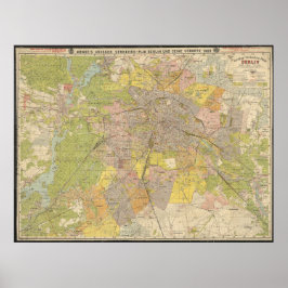 Poster Grande Plano de Tráfego Berlim 1908 – Mapa Históri