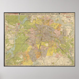 Poster Grande Plano de Tráfego Berlim 1908 – Mapa Históri