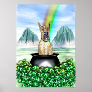 Póster Grande Pote Dane Brindle O Dourado