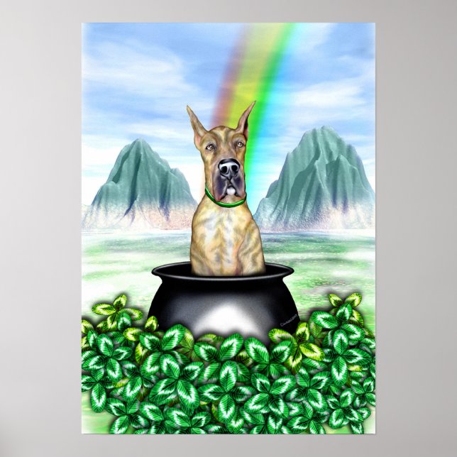 Póster Grande Pote Dane Brindle O Dourado (Frente)