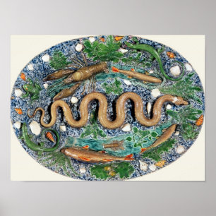 Póster Grande prato oval moldado no alivio