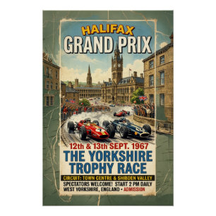Póster Grande Prêmio de Halifax 1967 Corrida Troféu de Yo