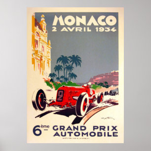 Poster Grande Prêmio de Mônaco de 1934