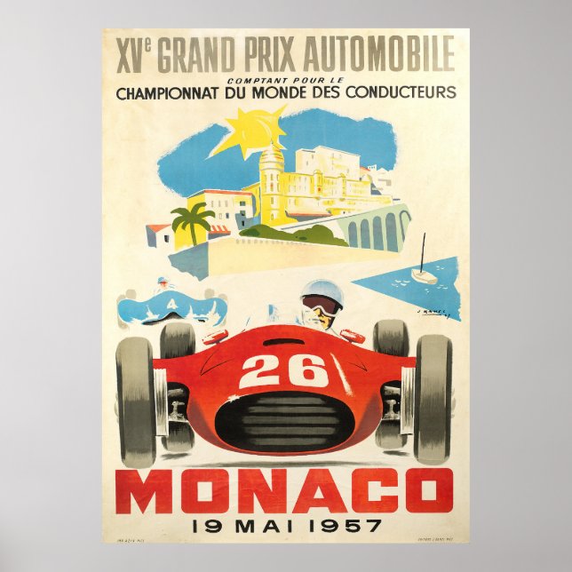 Poster Grande Prêmio de Mônaco de 1957 (Frente)