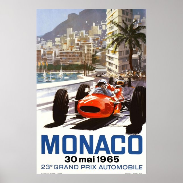 Poster Grande Prêmio de Mônaco de 1965 (Frente)