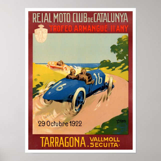 Poster Grande Prêmio de Tarragona de 1922 (Frente)