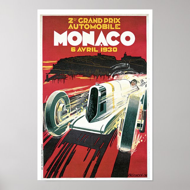 Póster Grande Prêmio do segundo de Mônaco (Frente)