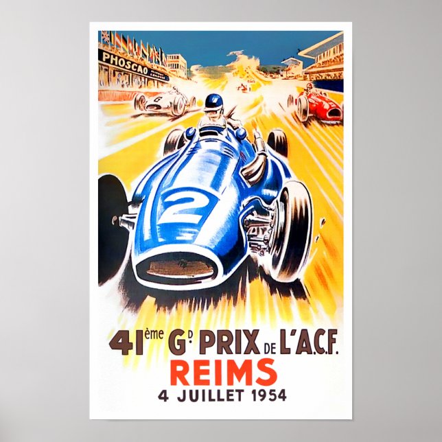 Poster Grande Prêmio Reims de 1954 (Frente)