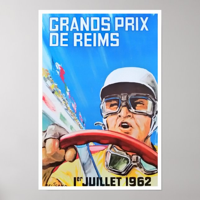 Poster Grande Prêmio Reims de 1962 (Frente)
