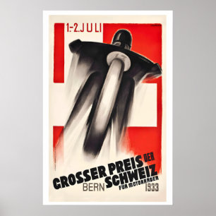 Poster Grande Prêmio Suíço Circuito das Nações Berna 1933
