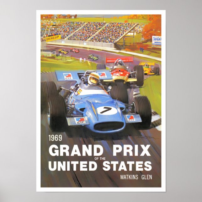 Poster Grande Prêmio Watkins Glen de 1969 (Frente)