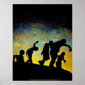 Póster Grande procissão para a tela Zombie do Café da Man