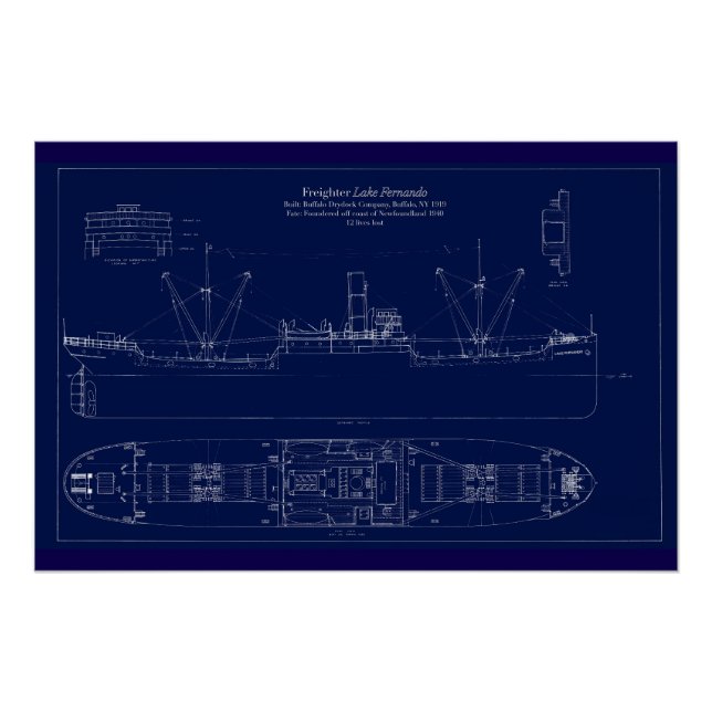 Póster Grande Projeto do Navio de Carga dos Grandes Lagos (Frente)