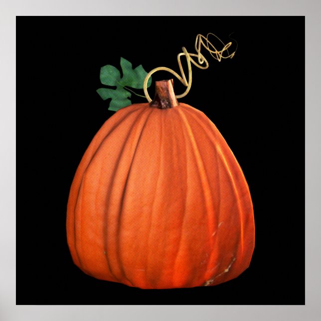 Póster Grande Pumpkin Whimsical Laranja (Frente)